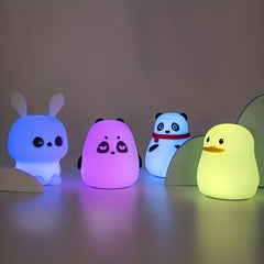 Rainbow LED Silicone Night Light Touch Control USB Rechargeable Kids Gift