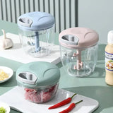 Manual Vegetable & Meat Chopper 500/900ML Garlic, Onion & Food Crusher