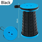 Portable Telescopic Folding Stool Adjustable Height Compact Chair for Camping & Fishing