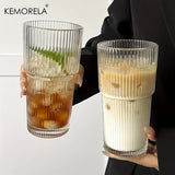 Transparent Glass Mug 600ML Coffee Cup with Lid and Straw for Cold Drinks