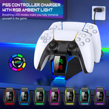 RGB Fast Charging Dock for PS5 Controllers Dual Gamepad Stand
