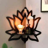 Wooden Lotus Decorative Wall Shelf Multi-Purpose Aromatherapy Organizer