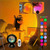 Sunset Projection LED Light 16 Colors with USB & Remote, Dynamic Mood Lighting for Home
