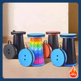 Portable Telescopic Folding Stool Adjustable Height Compact Chair for Camping & Fishing