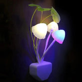 Mushroom LED Night Light with Light Sensor Colorful 3-LED Table Lamp EU/US Plug