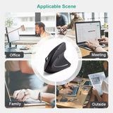 Vertical Ergonomic Mouse 2.4GHz Wireless Optical with Adjustable DPI for Desktop & Laptop