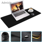 Gaming Desk Mat Black & White Abstract Mouse Pad with Non-Slip Base and Stitched Edges