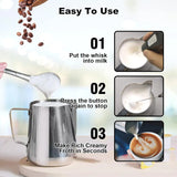 Portable Milk Frothier USB Rechargeable Foam Maker for Coffee, Latte & Cappuccino