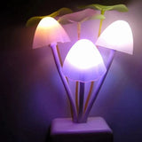 Mushroom LED Night Light with Light Sensor Colorful 3-LED Table Lamp EU/US Plug