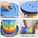 Portable Telescopic Folding Stool Adjustable Height Compact Chair for Camping & Fishing