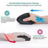 Vertical Ergonomic Mouse 2.4GHz Wireless Optical with Adjustable DPI for Desktop & Laptop