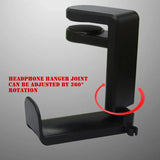Desk Mount Gaming Headphone Stand360° Rotating Adjustable Hook for Universal Headsets