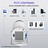 Portable Wireless Projector for Home & Outdoor Use | Android 260ANSI projector All winner 713 1280 * 720P 4K180 BT 5.0