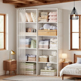 6-Layer Portable Wardrobe Dustproof Double Row Clothes Storage Organizer