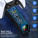 RGB Fast Charging Dock for PS5 Controllers Dual Gamepad Stand