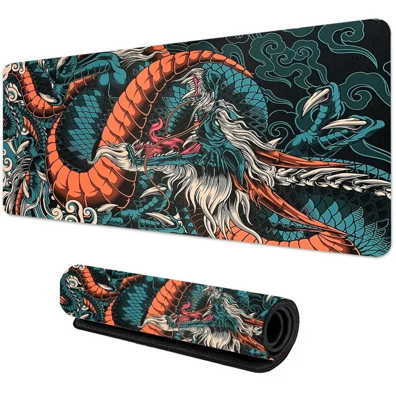 Japanese Dragon Gaming Mousepad Large XXL Desk Mat for Keyboard & Mouse