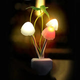 Mushroom LED Night Light with Light Sensor Colorful 3-LED Table Lamp EU/US Plug