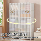 6-Layer Portable Wardrobe Dustproof Double Row Clothes Storage Organizer