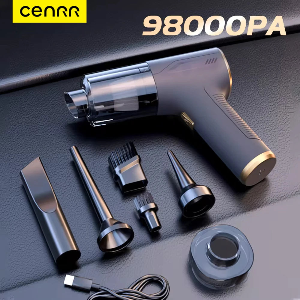 Mini Cordless Car Vacuum Cleaner  CENRR 98000PA, Handheld & Portable