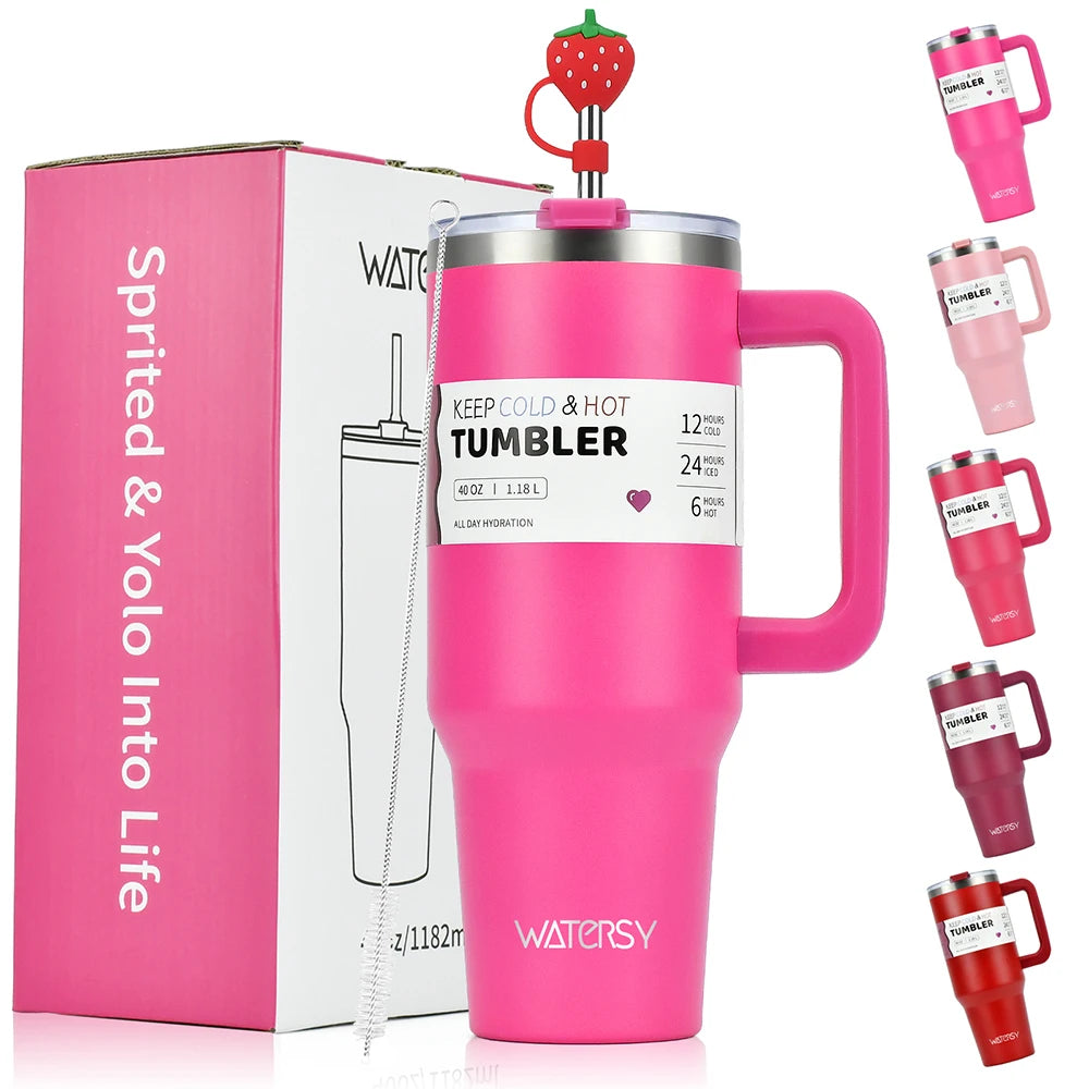 Large Stainless Steel Tumbler 30oz/40oz – Double Wall Vacuum Insulated Thermos Cup